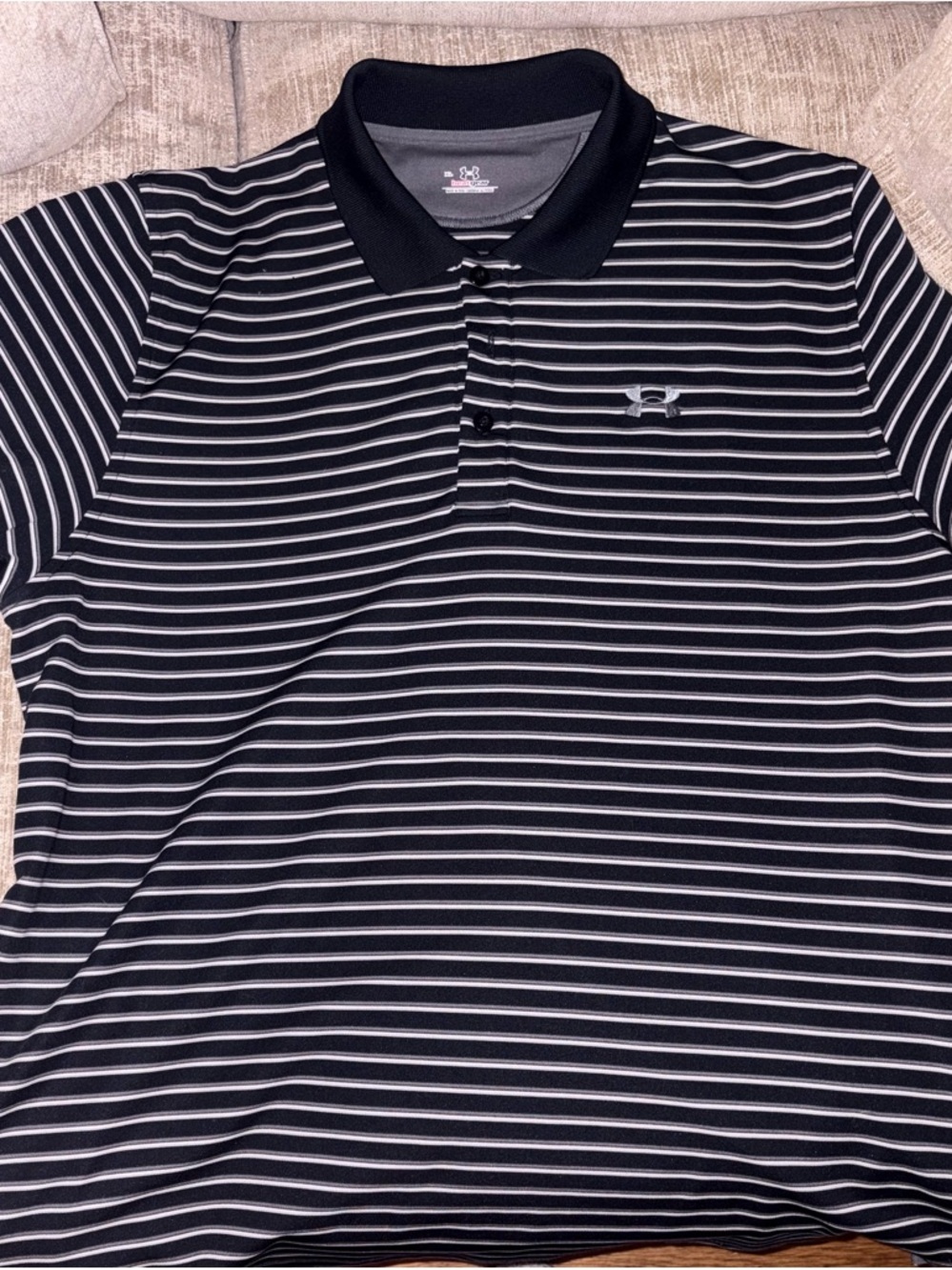 Under Armour Men’s Black Striped Polo Shirt